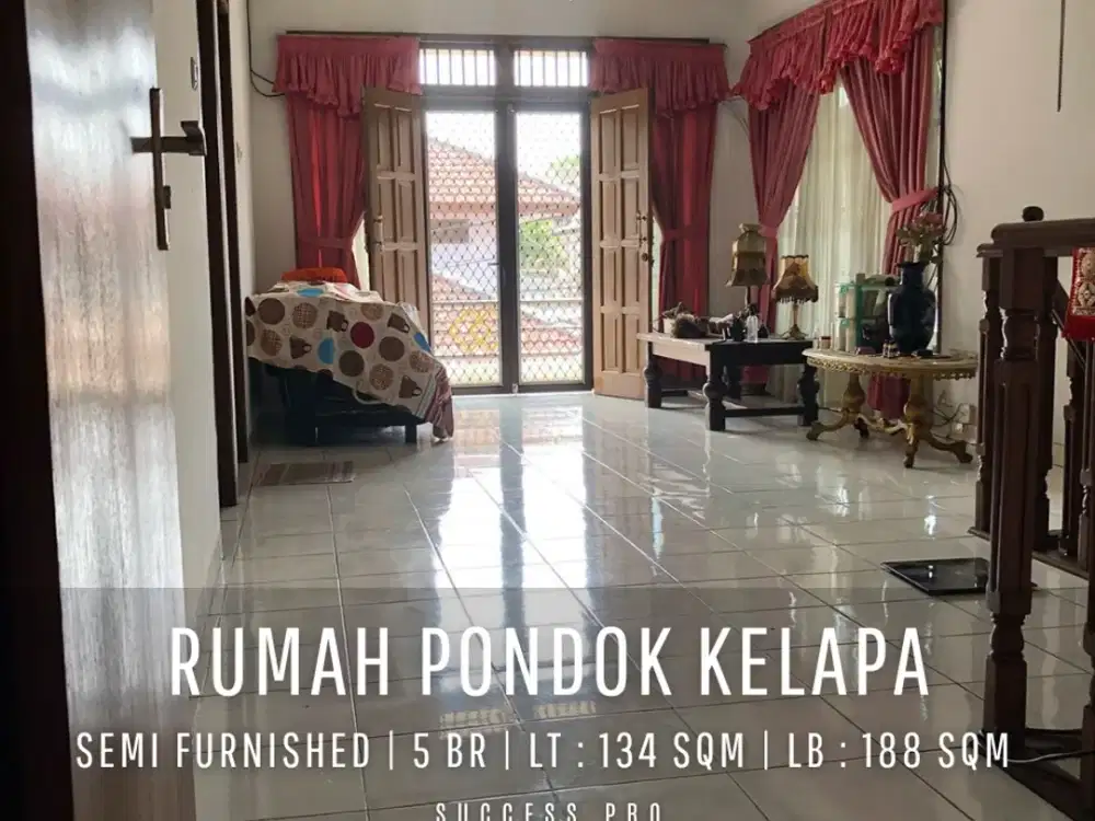 Rumah Pondok Kelapa Jakarta Timur 2 Lantai Semi Furnished Lokasi Strategis Siap Huni