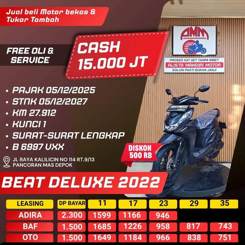 BEAT DELUXE 2022 CASH / KREDIT SPAYLATER KREDIVO ALLOBANK INDODANA CC