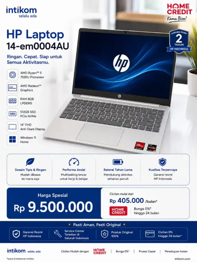 Promo Laptop hp barang baru bergaransi resmi hp 2 tahun