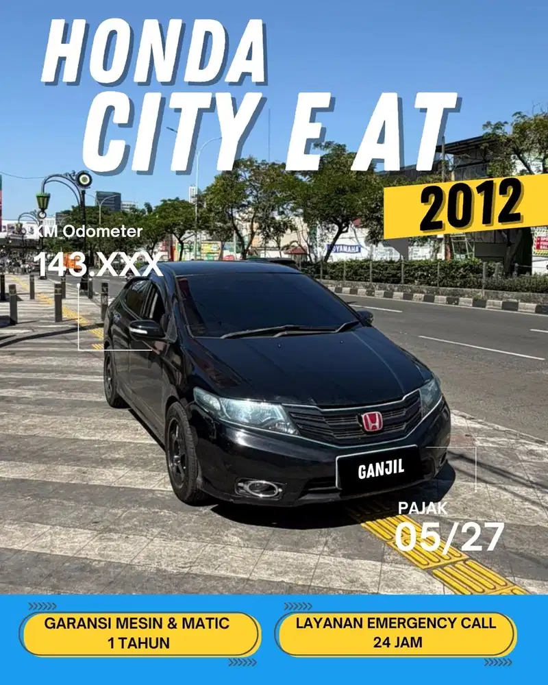 HONDA CITY E AT MATIC 2012 GANJIL