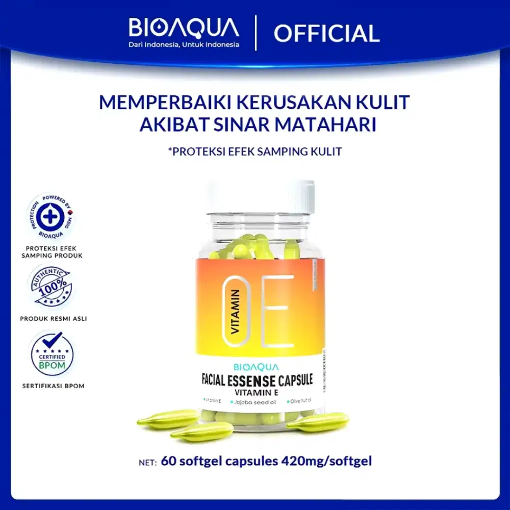 Bioaqua serum wajah facial essence vitamin E isi 60 kapsul
