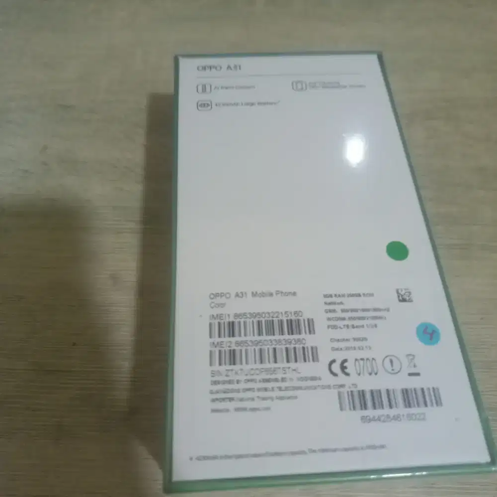 Oppo a31  ram 8/256gb