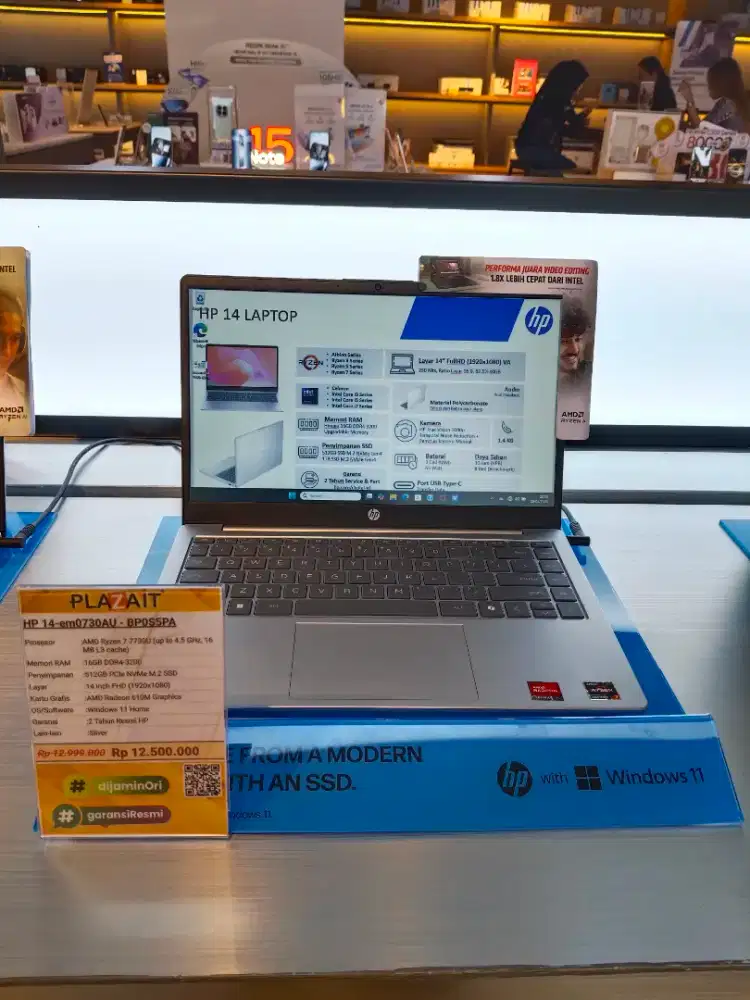 Promo cicilan laptop HP reyzen 7 bunga 0% gratis 1x angsuran