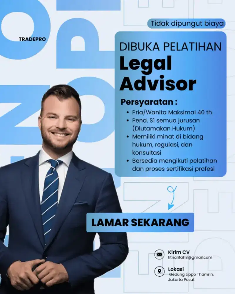 Program Pelatihan Legal Advisor Gratis | Jakarta Pusat
