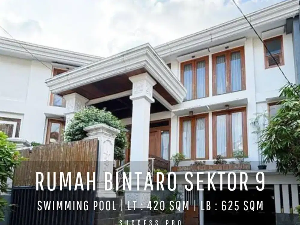 For Sell! Rumah Mewah Bintaro Sektor 9 dengan Konsep Split Level & Kolam Renang Pribadi Siap Huni