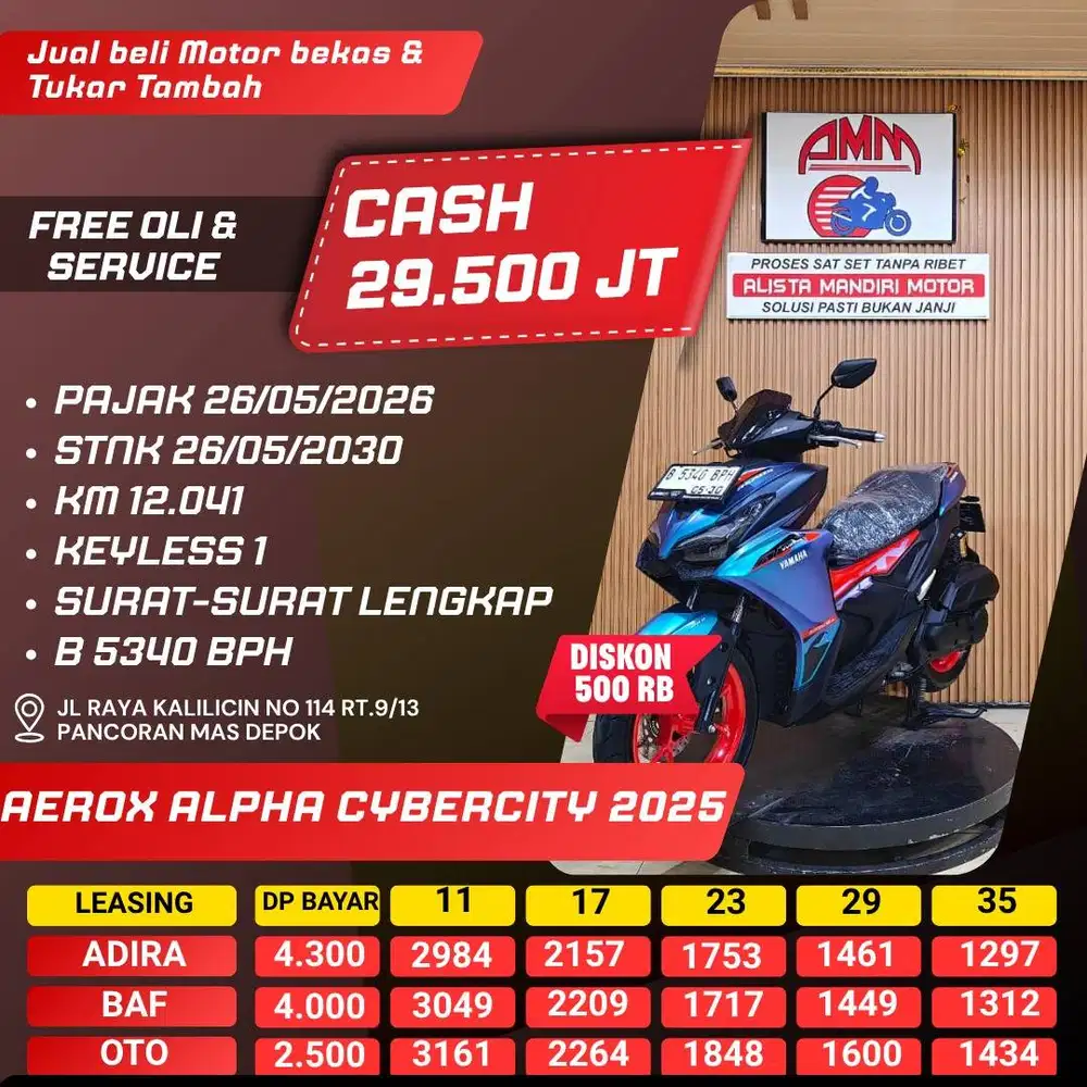 AEROX ALPHA CYBERCITY 2025 PAJAK HIDUP KM LOW LIKE NEW PAYLATER ALISTA