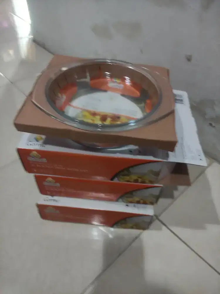 Panci gelas tahan panas Borosilicate glass 2 l round dish with lid