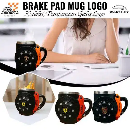 Brake Pad Mug Logo Mobil Porsche Ferrari Lamborgini Aksesoris Pajangan