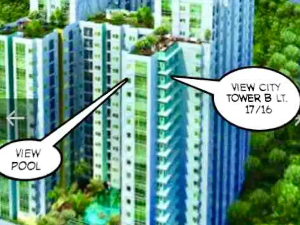 Jual Apt The Nest 2BR di Puri, Jakbar, Unfurnished View POOL CITY