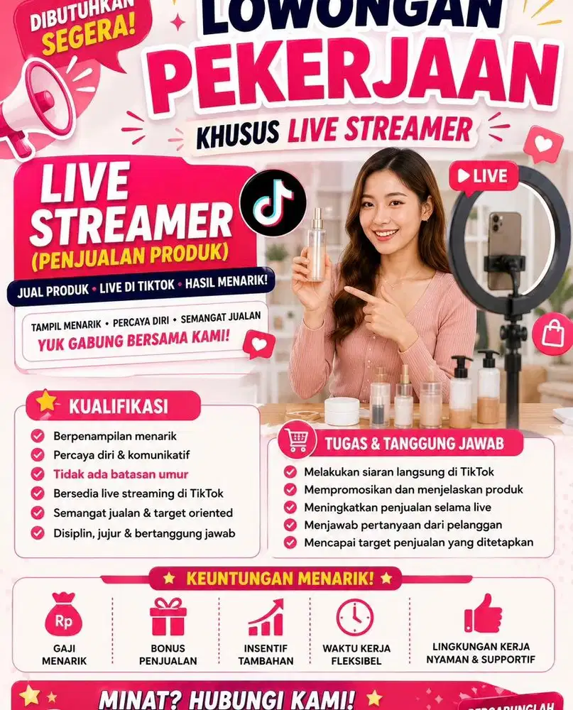 LOWONGAN PEKERJAAN BEBY SITER SAMBIL beberes DAN LIVE STREAMING PRODAK