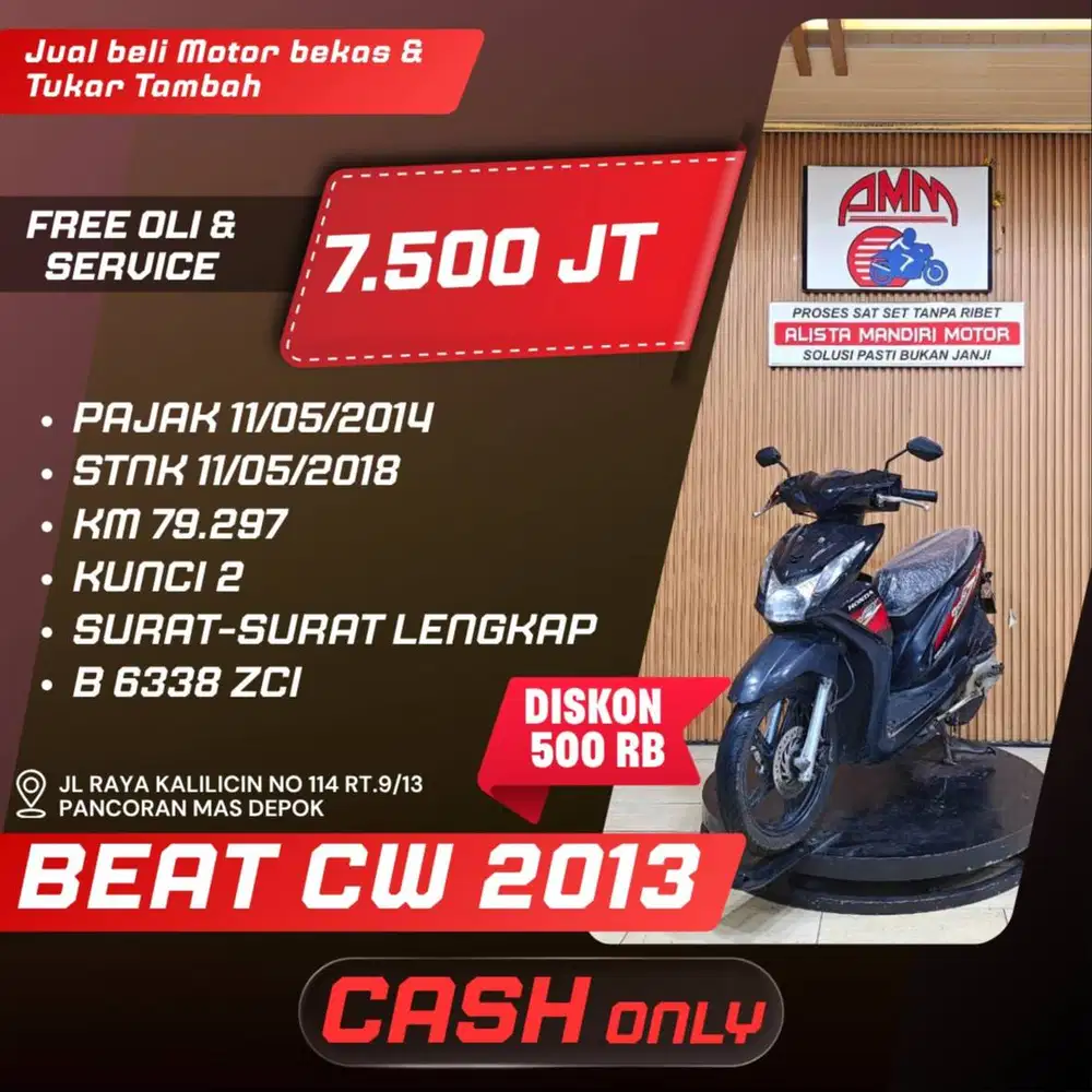 BEAT CW 2013 KUNCI 2 CASH ONLY SPAYLATER KREDIVO INDODANA CC 0% ALISTA