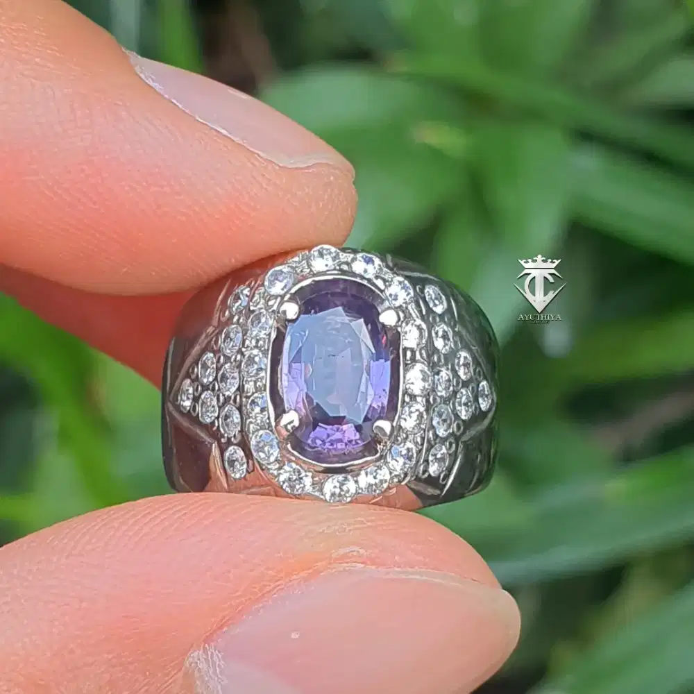 Batu Permata Natural Purple Spinel Burma 1.36 Ct NTE MRI Memo
