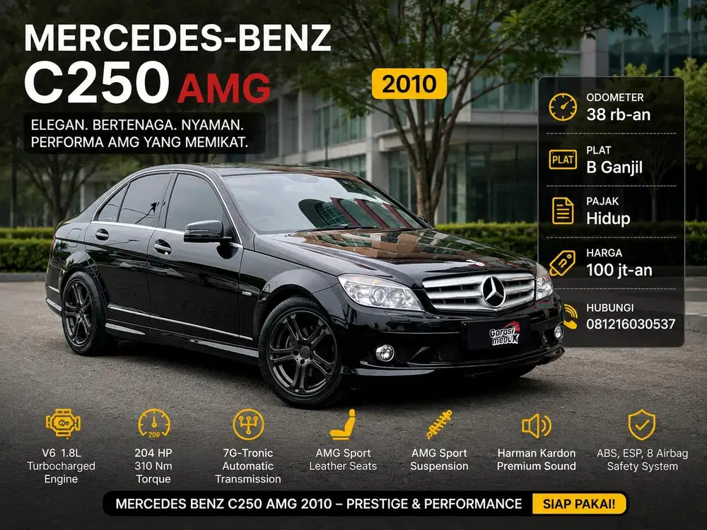 Mercedes Benz Mercy C250 C 250 AMG CGI 2010 Antik Low KM Murah Bekas