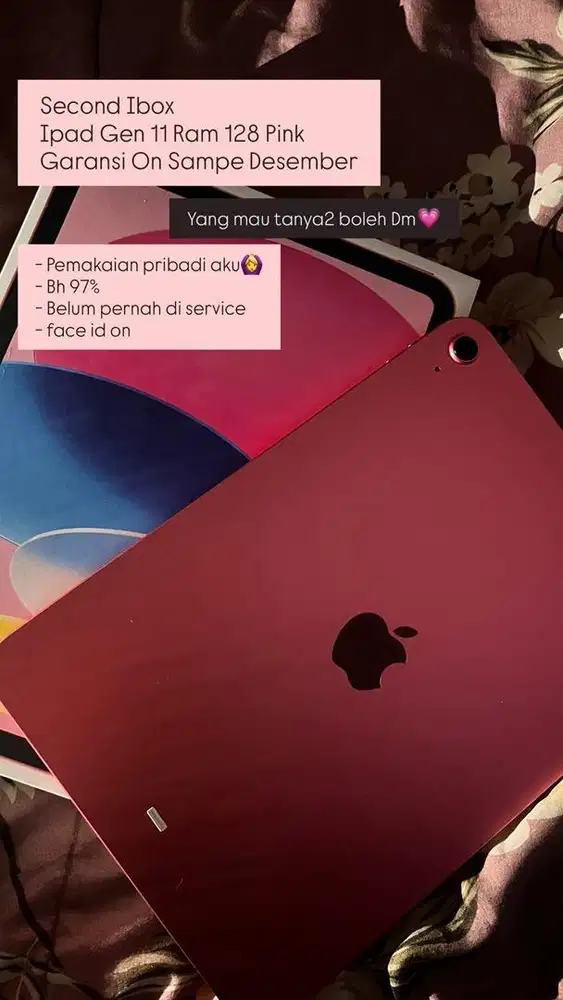 Dijual Ipad gen 11 (A16) 128 Pink