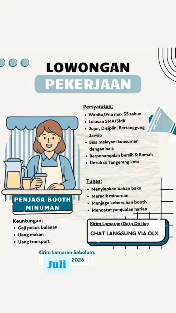 LOKER JAGA BOOTH MINUMAN (LAKI-LAKI)