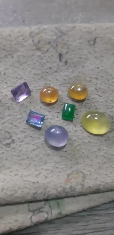 Batu permata lepasan aqumarine santa maria,yellow sapphire,jadeite dll