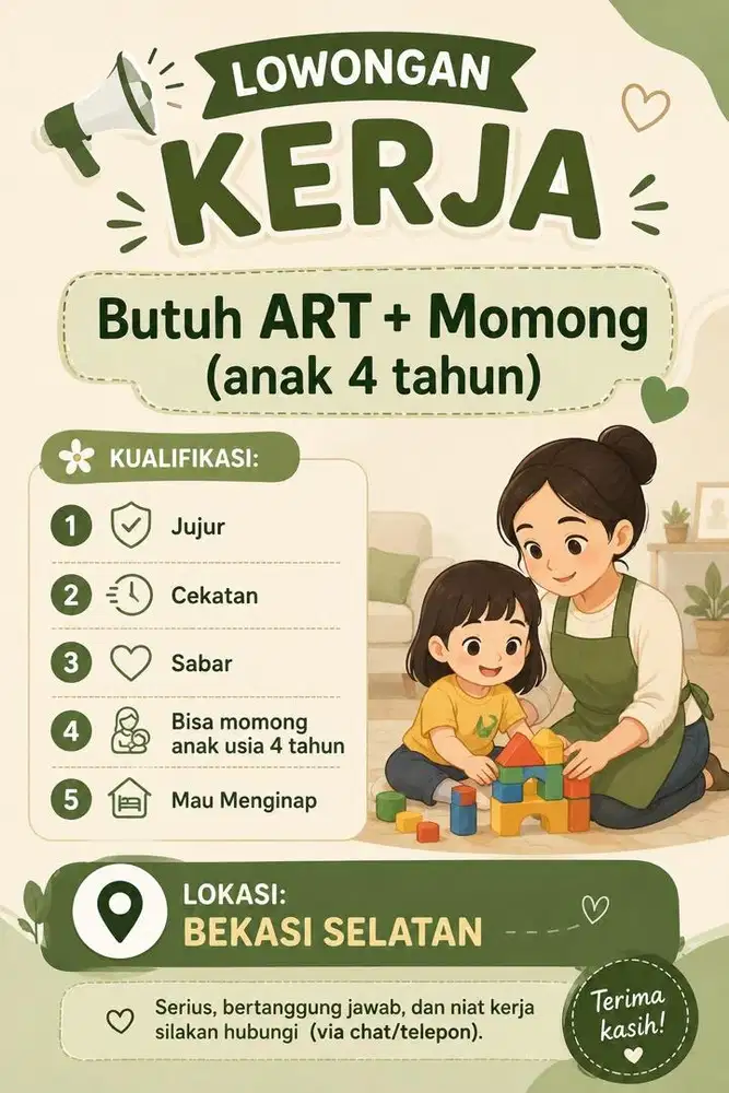 Dibutuhkan ART + Momong