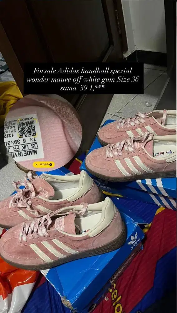 For Sale Sepatu Adidas Handball spezial wonder mauve of white Gum