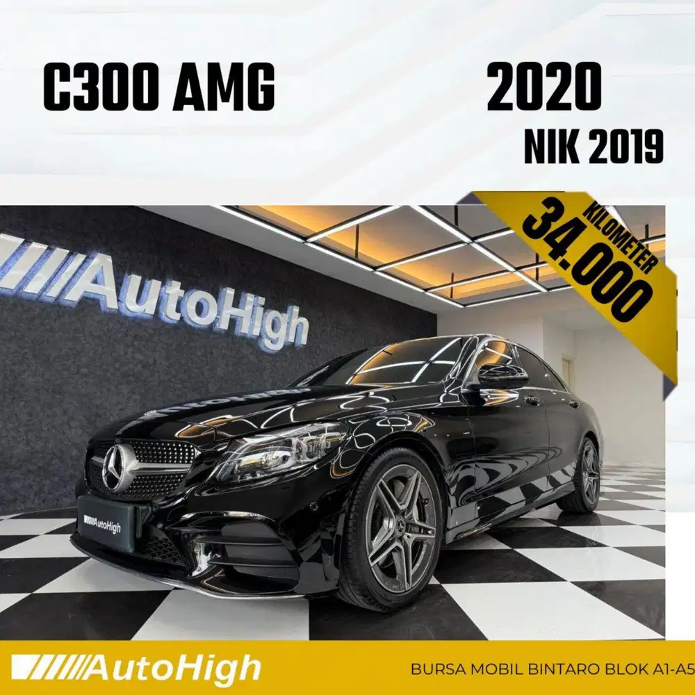 DP10% [Km34.000] C300 AMG 2019 Black Reg 2021 #AUTOHIGH