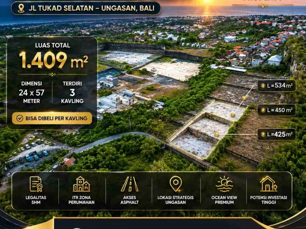 Tanah Ocean View area Pantai Melasti Ungasan