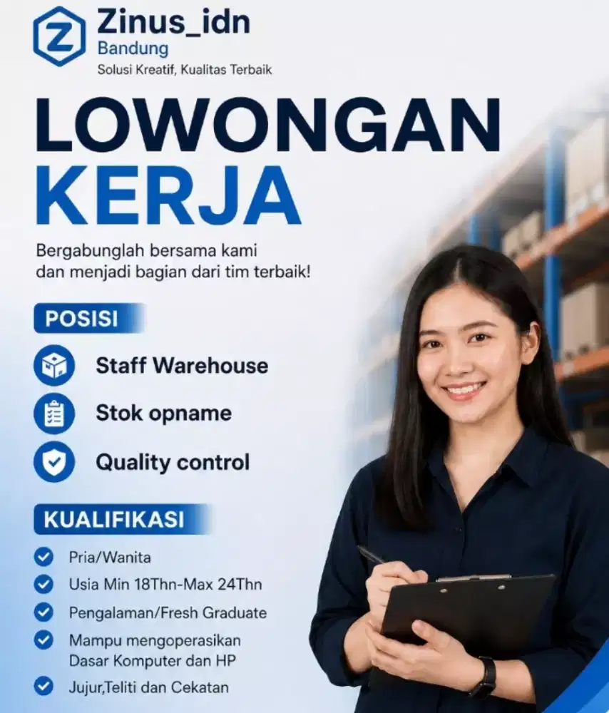 Dicari pegawai pria dan wanita