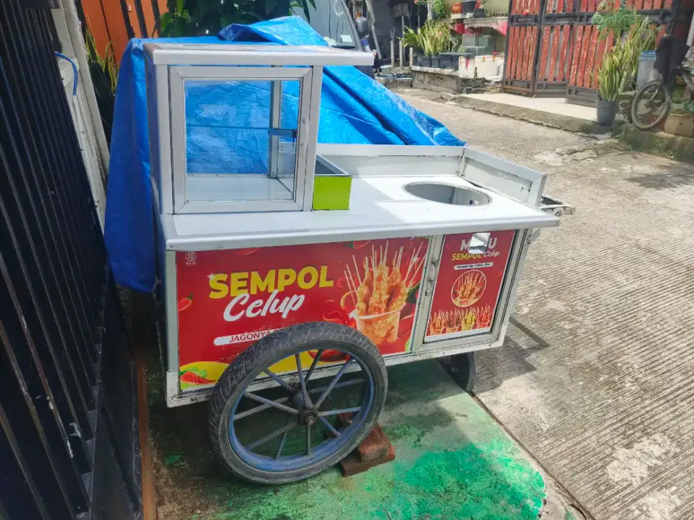 DIJUAL GEROBAK DORONG SEMPOL/CILOK/BAKSO MURAH TIGARAKSA TANGERANG