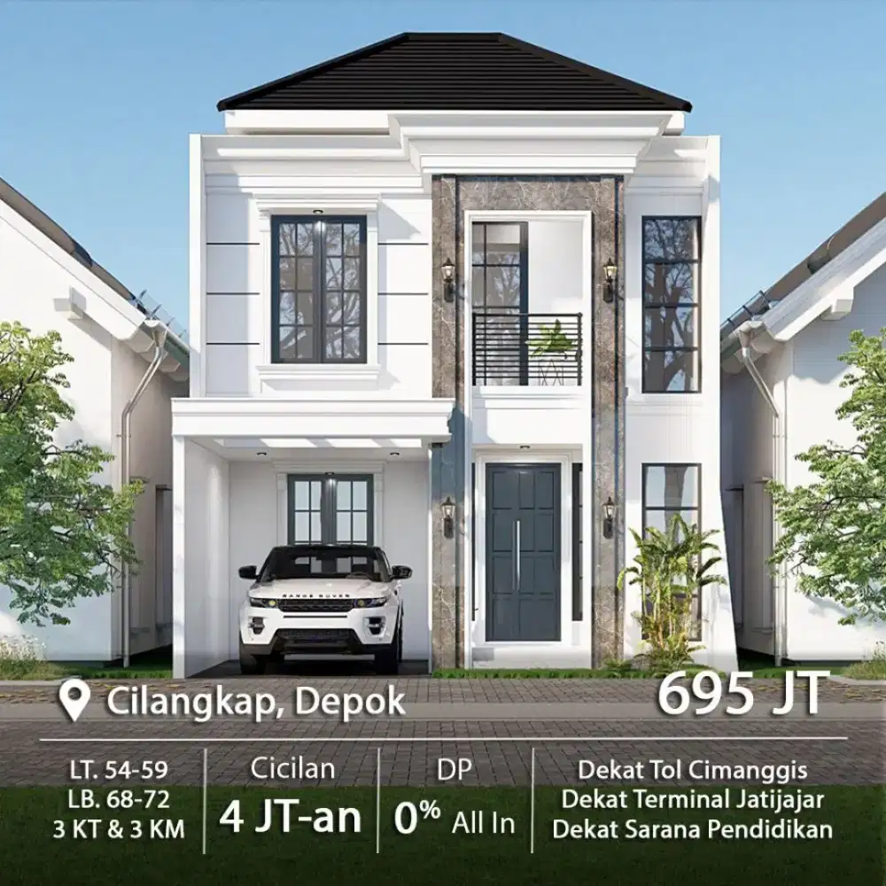 Ready Stock Rumah 2 lantai 695 Jt  Full Bata Merah Dekat Tol Cimanggis