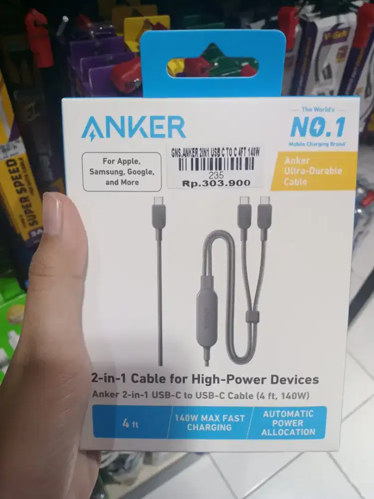 ANKER 2IN1 USB C TO C 4FT 140W| ATLANTIS DAHSYAT