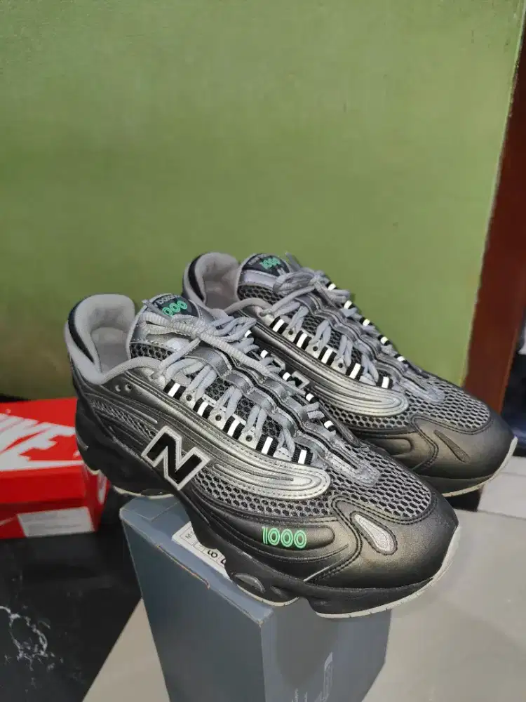 New Balance 1000 Black Dark metalik silver Original