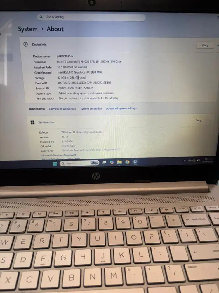[SECOND] Laptop HP Notebook 14s - Abu abu