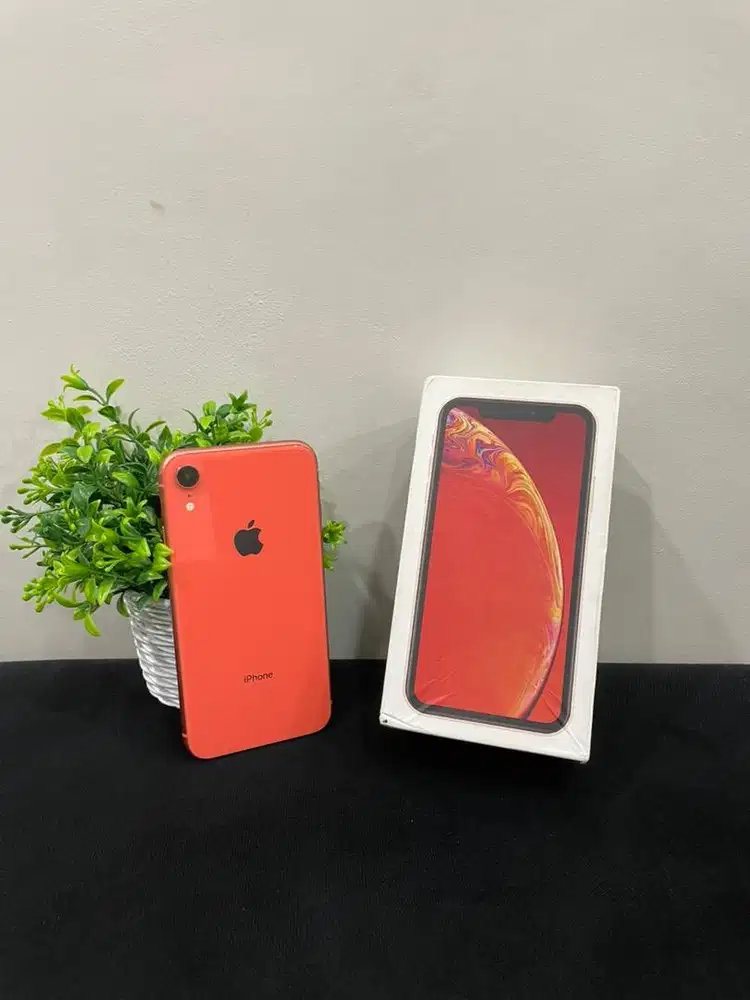 IPhone XR 64GB Coral mulus Fullset BH 91% Sinyal Permanent