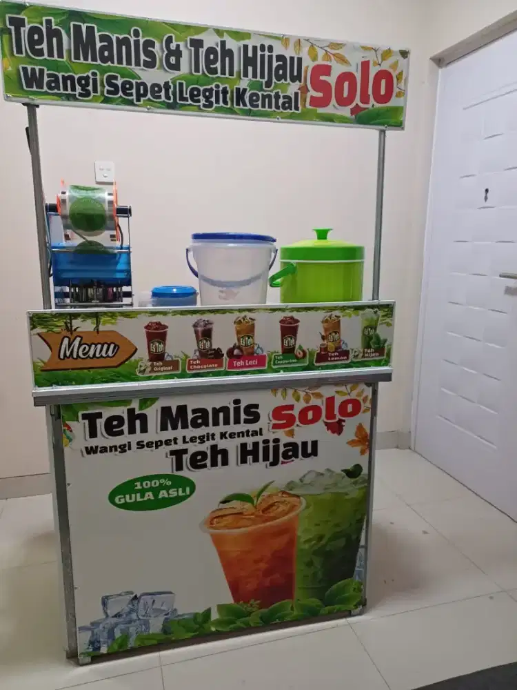 Jual meja jualan teh solo komplit