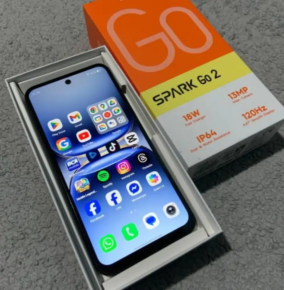Tecno Spark Go 2 (RAM 4+4) / 128 Like New Bisa Tukar Tambah