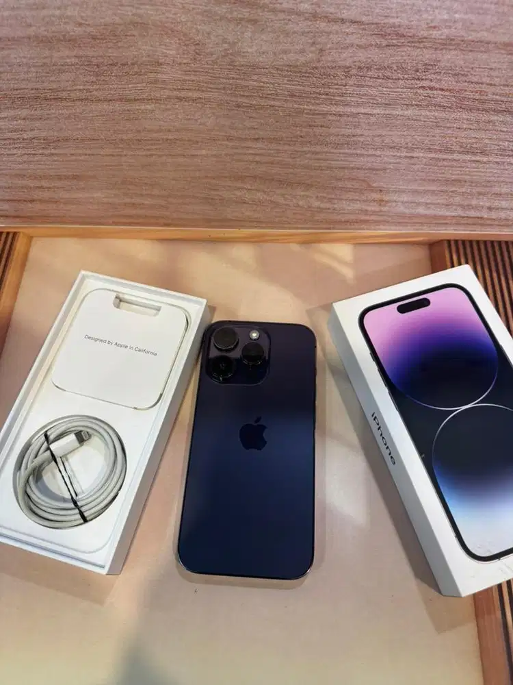 iPhone 14 Pro 128GB Purple Ex iBox bh 90% lengkap ori