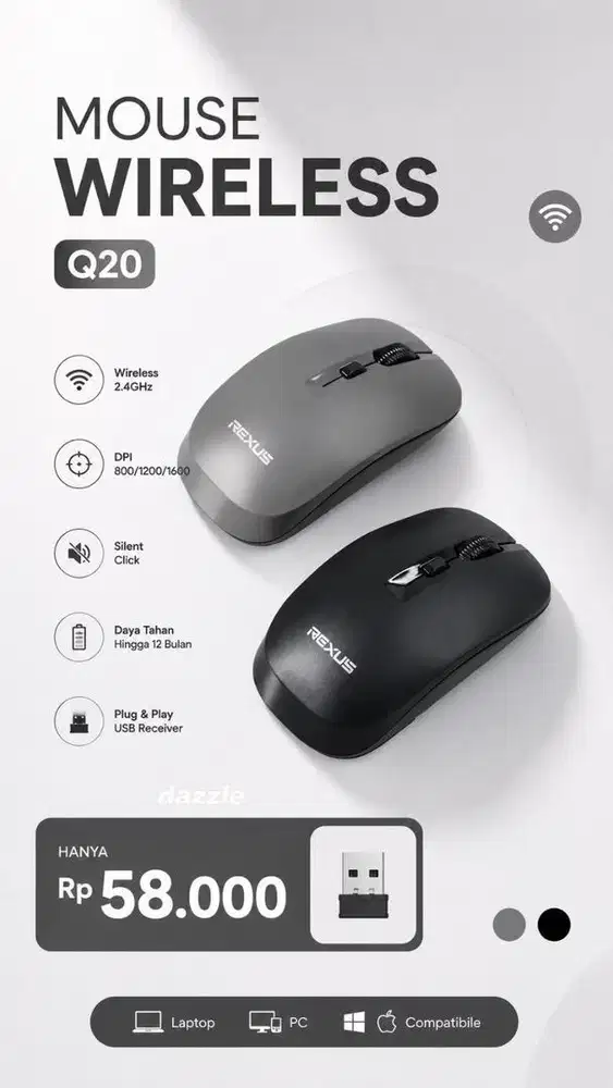 Mouse wireless Rexus Q20