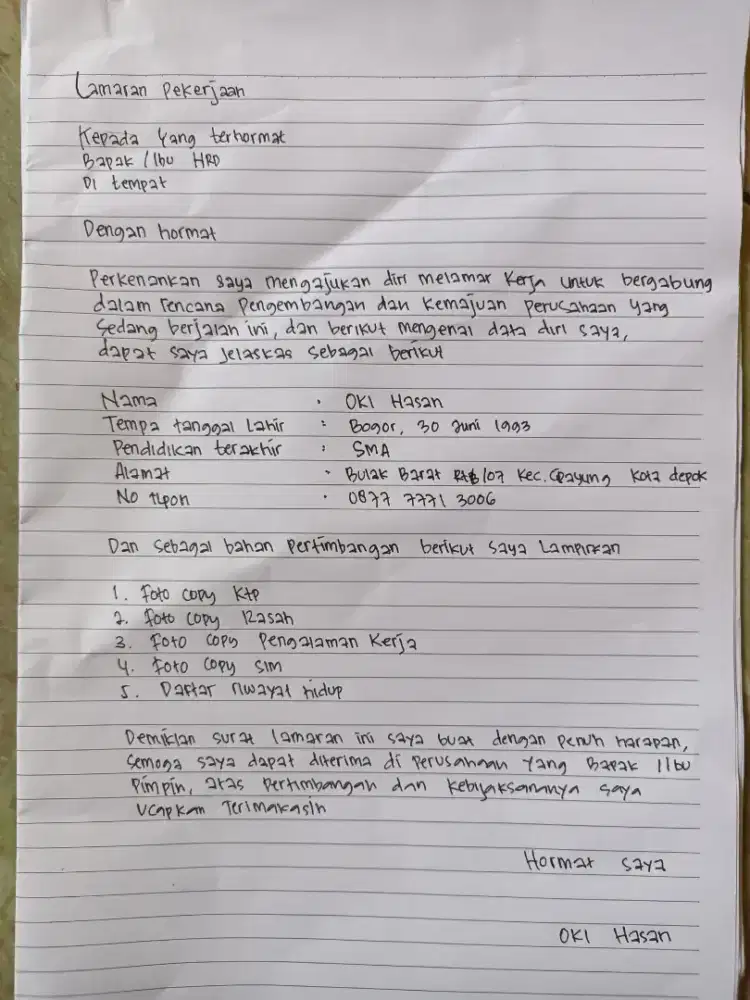 Driver pribadi atau kantoran
