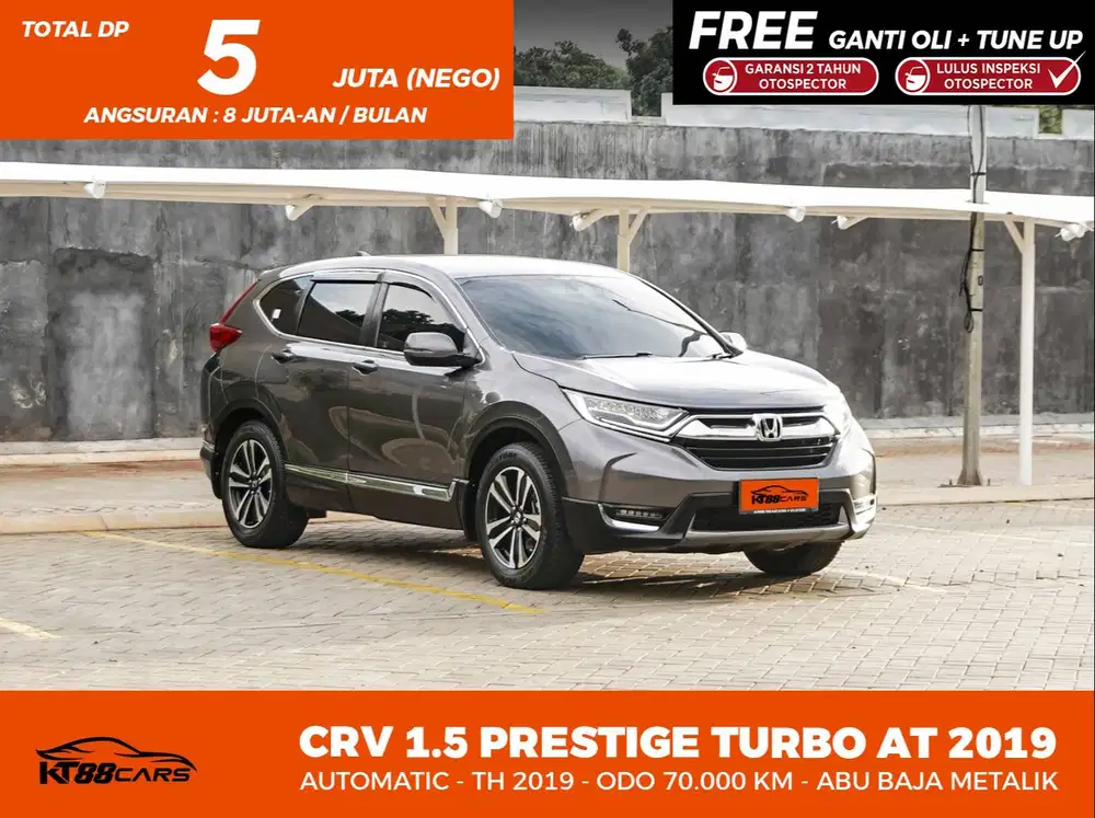 [BERGARANSI] HONDA CRV PRESTIGE 1.5 TURBO TAHUN 2019 GENAP ABU ABU