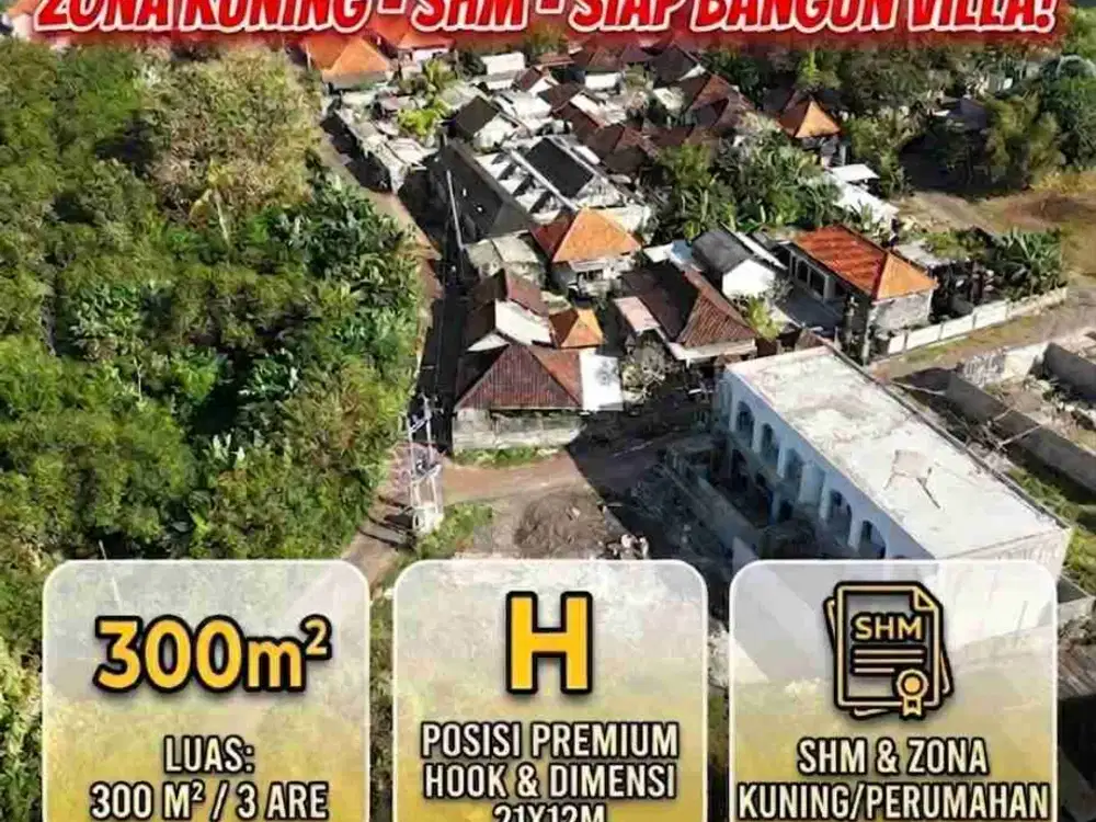 Tanah Hook Siap Bangun di Kawasan Villa Ungasan Bali