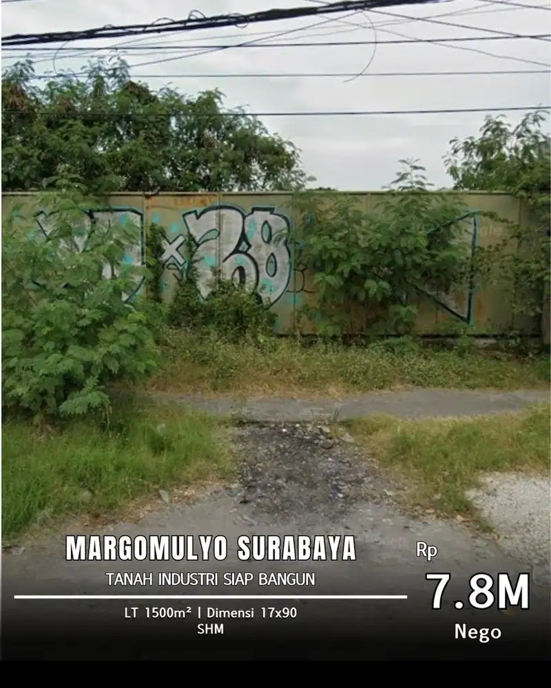 5.2JT/M2! TER MURAH DIJUAL TANAH RAYA MARGOMULYO 0 JALAN RAYA SHM