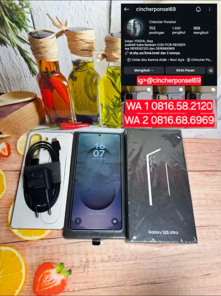 Jual hp SAMSUNG S25 ULTRA 12/512 likenew free adaptor n case mahal