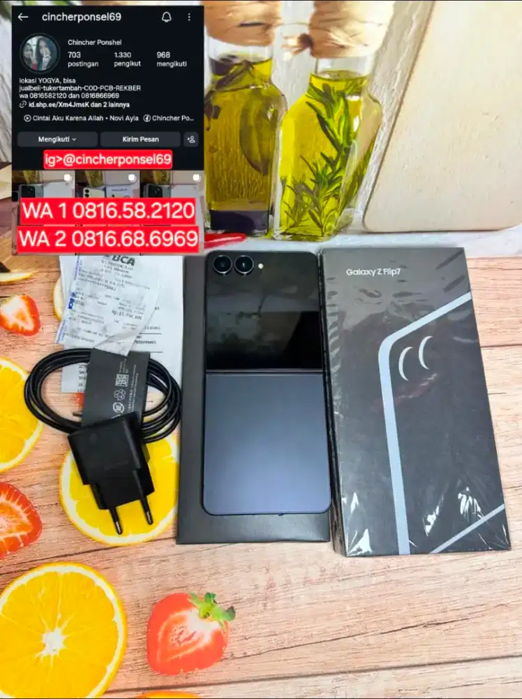 hp Samsung Z Flip 7 5g ram 12gb likenew grsn 11 26 nota ad fre adaptor