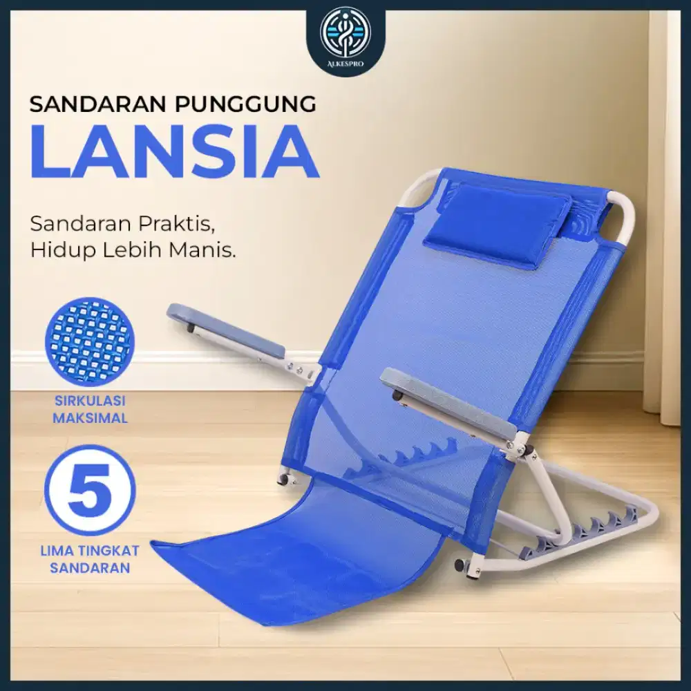 ALKESPRO Sandaran Punggung Ranjang Lansia Dengan Sandaran Tangan