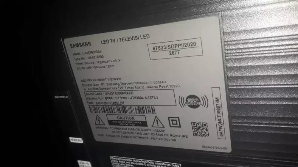 Jual tv Samsung 43inch
