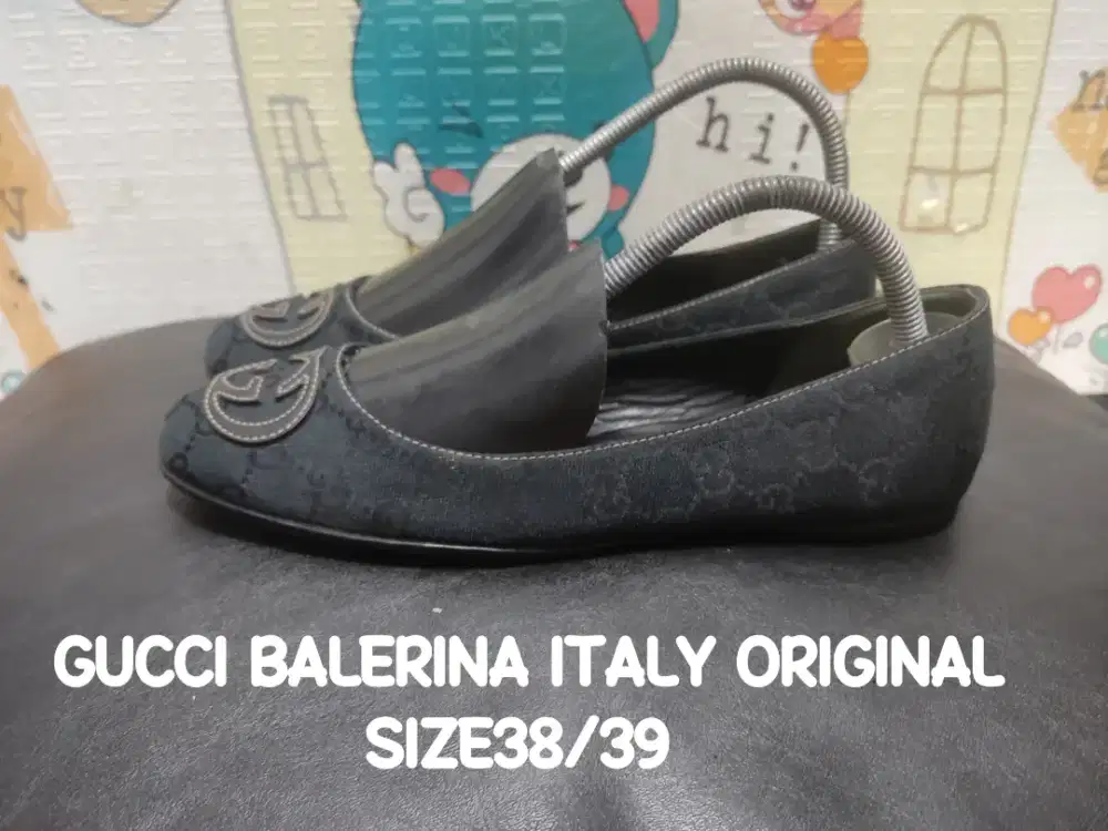 Gucci slip on Balerina Italy LEATHER Original SIZE38 kondisi ok90%