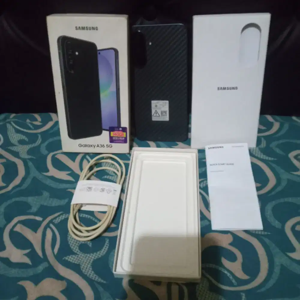Samsung galaxy A36 5G 8/256
Kelengkapan sesuai foto,minus pemakaian