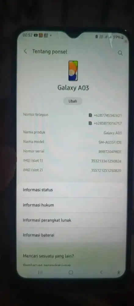Di jual aja Samsung gakaxy a03 4/64gb