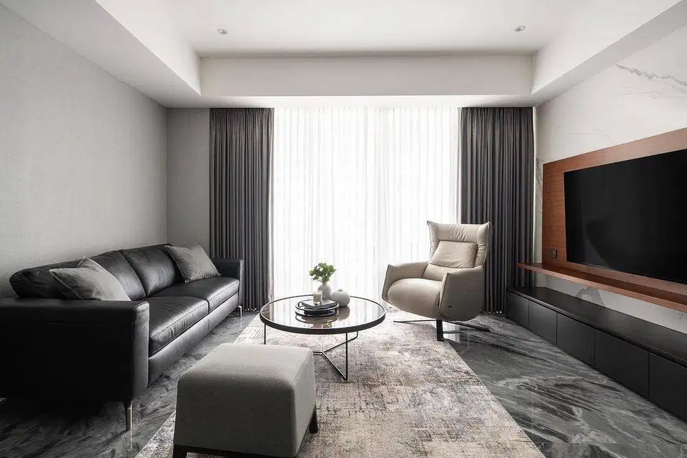Gorden Vitrase Sekat Ruangan Klinik Roller Vertikal Blinds Krey Kayu