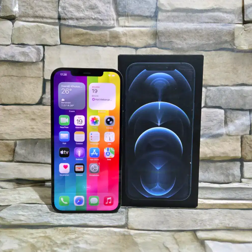 iPhone 12 Pro Max 512Gb Resmi ibox BH 83% fullset segel mulus 95%