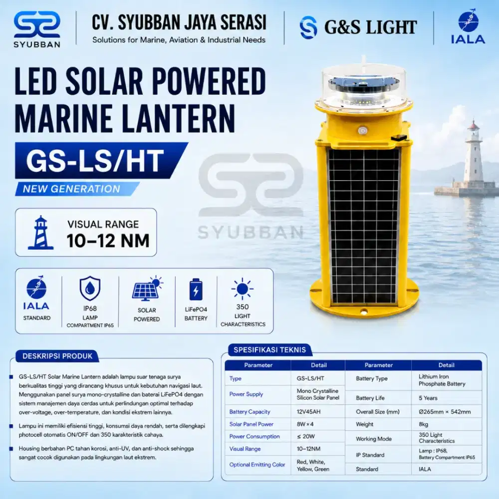 Lampu Suar GS-LS/HT New Generation - Visual Range 10-12 NM