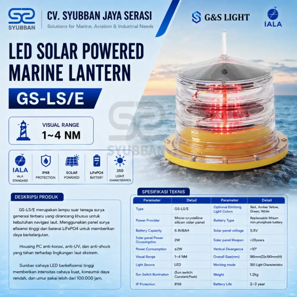 Lampu Buoy GS-LS-E Visual Range 1-4 NM - Syubbanjaya